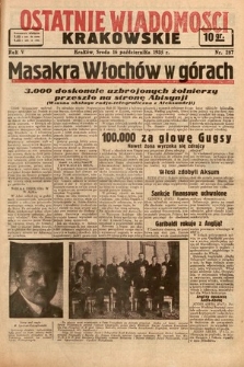 Ostatnie Wiadomości Krakowskie. 1935, nr 287
