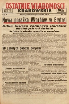 Ostatnie Wiadomości Krakowskie. 1935, nr 288
