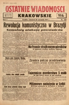 Ostatnie Wiadomości Krakowskie. 1935, nr 330