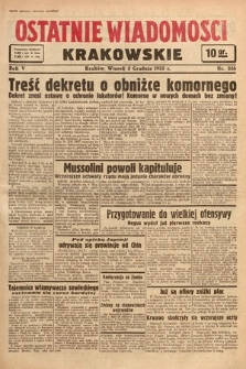 Ostatnie Wiadomości Krakowskie. 1935, nr 336