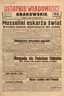 Ostatnie Wiadomości Krakowskie. 1935, nr 337