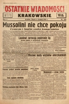 Ostatnie Wiadomości Krakowskie. 1935, nr 339