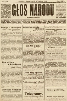 Głos Narodu (wydanie poranne). 1914, nr 219