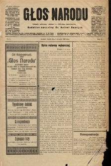 Głos Narodu : dziennik polityczny, założony w r. 1893 przez Józefa Rogosza (wydanie wieczorne). 1906, nr 2