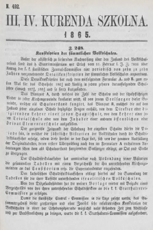 Kurenda Szkolna. 1865, kurenda 3-4