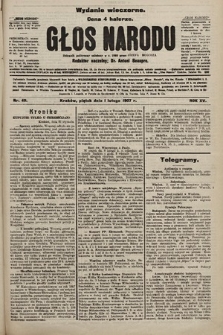 Głos Narodu : dziennik polityczny, założony w r. 1893 przez Józefa Rogosza (wydanie wieczorne). 1907, nr 49