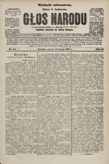 Głos Narodu : dziennik polityczny, założony w r. 1893 przez Józefa Rogosza (wydanie wieczorne). 1907, nr 87