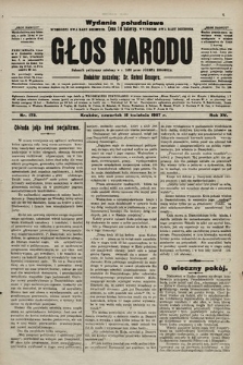 Głos Narodu : dziennik polityczny, założony w r. 1893 przez Józefa Rogosza (wydanie poranne). 1907, nr 173