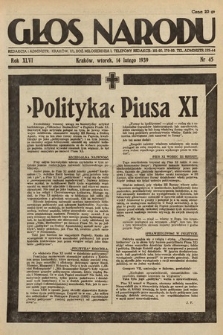 Głos Narodu. 1939, nr 45