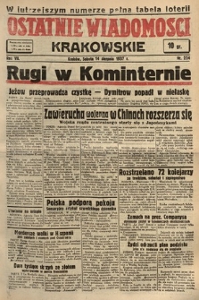 Ostatnie Wiadomości Krakowskie. 1937, nr 224
