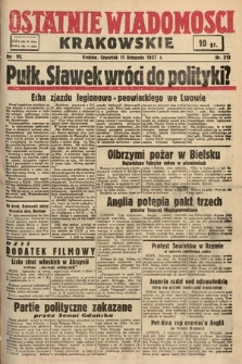 Ostatnie Wiadomości Krakowskie. 1937, nr 313