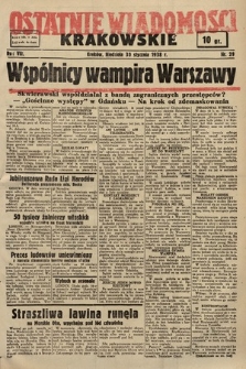 Ostatnie Wiadomości Krakowskie. 1938, nr 29