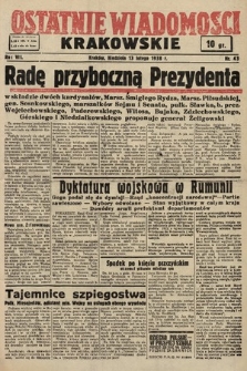 Ostatnie Wiadomości Krakowskie. 1938, nr 43