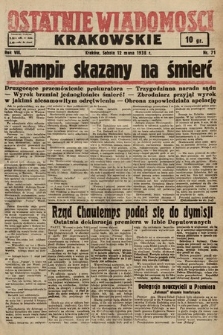 Ostatnie Wiadomości Krakowskie. 1938, nr 71