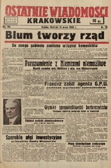 Ostatnie Wiadomości Krakowskie. 1938, nr 72