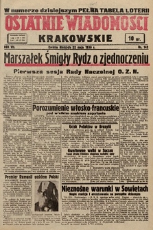 Ostatnie Wiadomości Krakowskie. 1938, nr 142