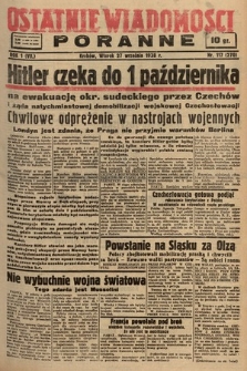 Ostatnie Wiadomości Poranne. 1938, nr 117