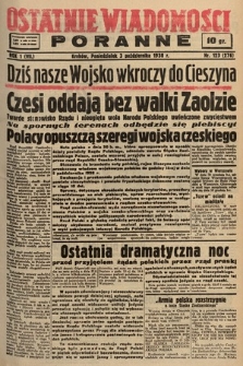 Ostatnie Wiadomości Poranne. 1938, nr 123