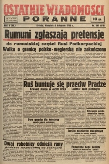 Ostatnie Wiadomości Poranne. 1938, nr 157