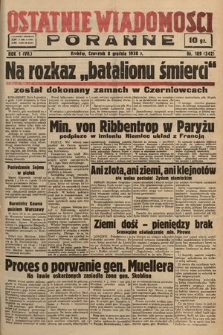 Ostatnie Wiadomości Poranne. 1938, nr 189
