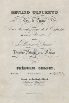 Second concerto pour le piano avec Accompagnement de l’Orchestre ou avec quintuor diée a… Delphine Potocka […]