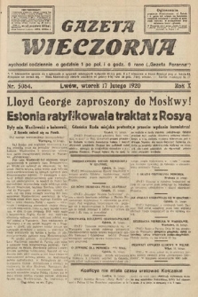 Gazeta Wieczorna. 1920, nr 5084
