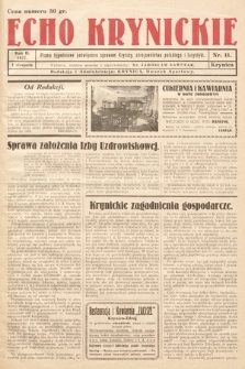 Echo Krynickie : pismo tygodniowe poświęcone sprawom Krynicy, zdrojownictwa polskiego i turystyki. 1927, nr 11
