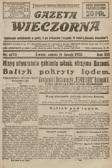Gazeta Wieczorna. 1922, nr 6270