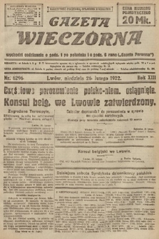 Gazeta Wieczorna. 1922, nr 6296