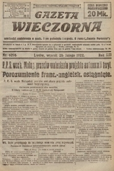 Gazeta Wieczorna. 1922, nr 6298