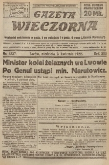 Gazeta Wieczorna. 1922, nr 6337