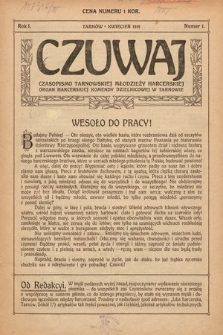Czuwaj : czasopismo tarnowskiej młodzieży harcerskiej. 1919, nr 1