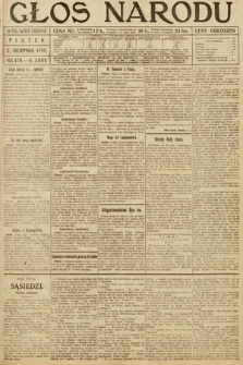 Głos Narodu (wydanie wieczorne). 1918, nr 170