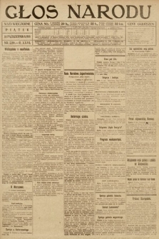 Głos Narodu (wydanie wieczorne). 1918, nr 229