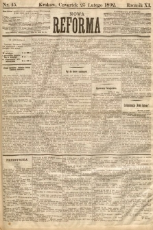 Nowa Reforma. 1892, nr 45