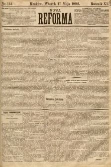 Nowa Reforma. 1892, nr 113