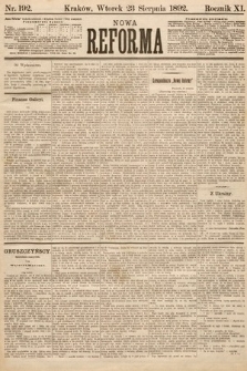 Nowa Reforma. 1892, nr 192