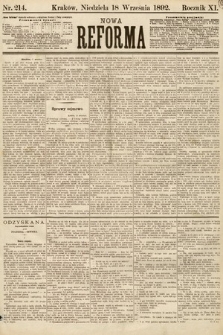 Nowa Reforma. 1892, nr 214