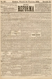 Nowa Reforma. 1892, nr 215
