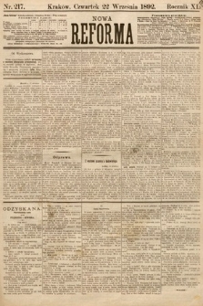 Nowa Reforma. 1892, nr 217