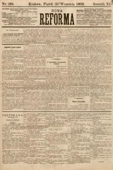 Nowa Reforma. 1892, nr 218