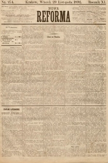 Nowa Reforma. 1892, nr 274
