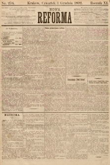 Nowa Reforma. 1892, nr 276