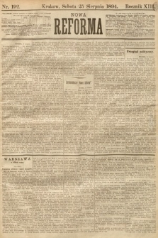 Nowa Reforma. 1894, nr 192