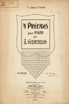 4 préludes : pour piano : op. 2