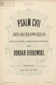 Psalm CVII : Jana Kochanowskiego