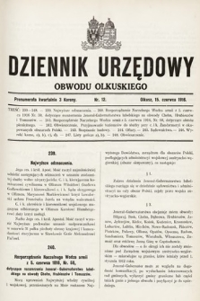 Dziennik Urzędowy Obwodu Olkuskiego. 1916, nr 12