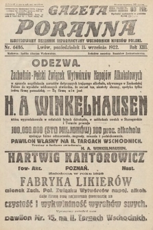 Gazeta Poranna : ilustrowany dziennik informacyjny wschodnich kresów Polski. 1922, nr 6486