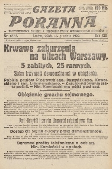 Gazeta Poranna : ilustrowany dziennik informacyjny wschodnich kresów Polski. 1922, nr 6562