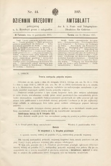 Dziennik Urzędowy Galicyjskiej c. k. Dyrekcyi Poczt i Telegrafów. 1915, nr 44